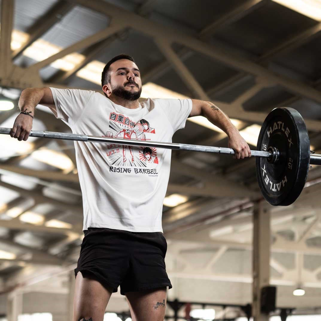 Cocowod ropa crosstraining Camiseta Hombre modelo Rising Barbell | T-Shirt