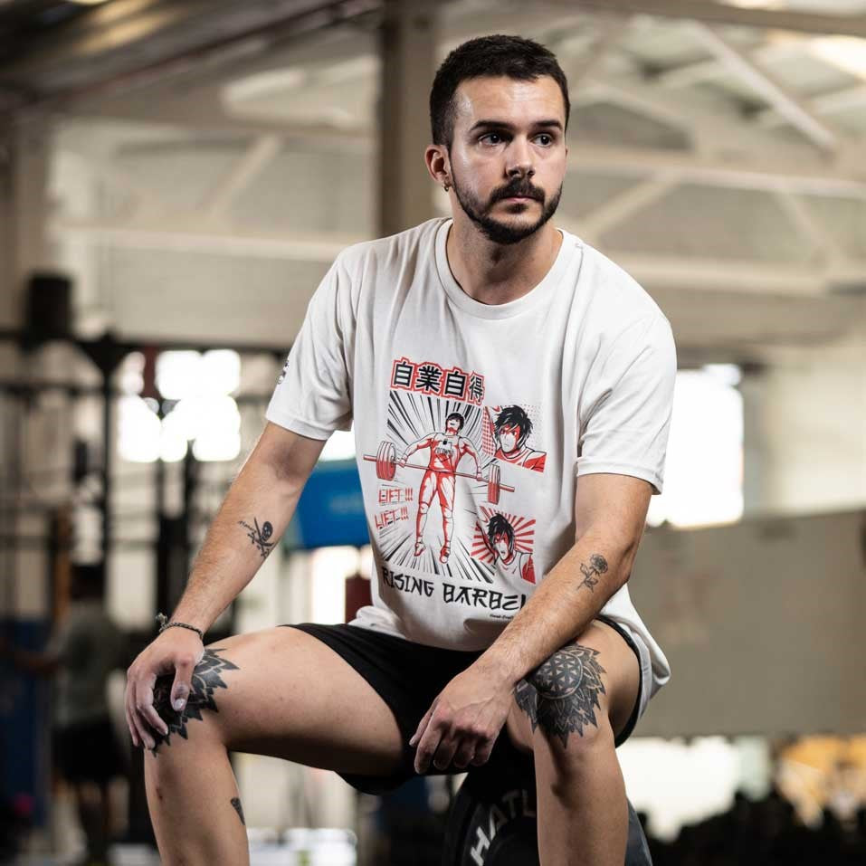 Cocowod ropa crosstraining Camiseta Hombre modelo Rising Barbell | T-Shirt