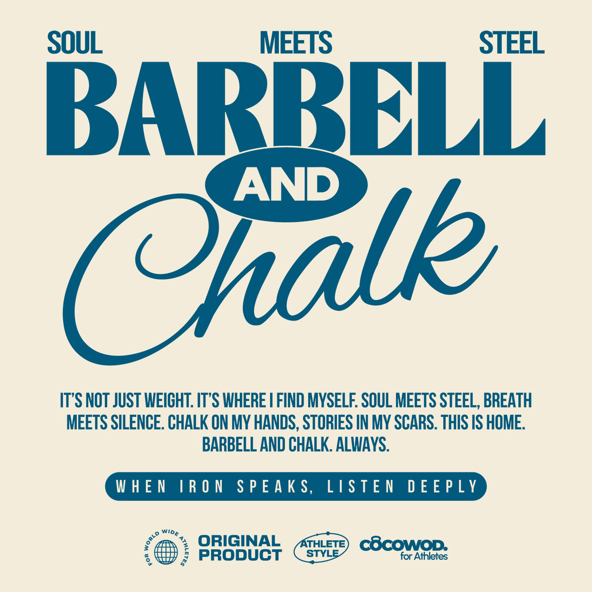 Cocowod ropa crosstraining Camiseta Hombre modelo Barbell & Chalk | T-Shirt